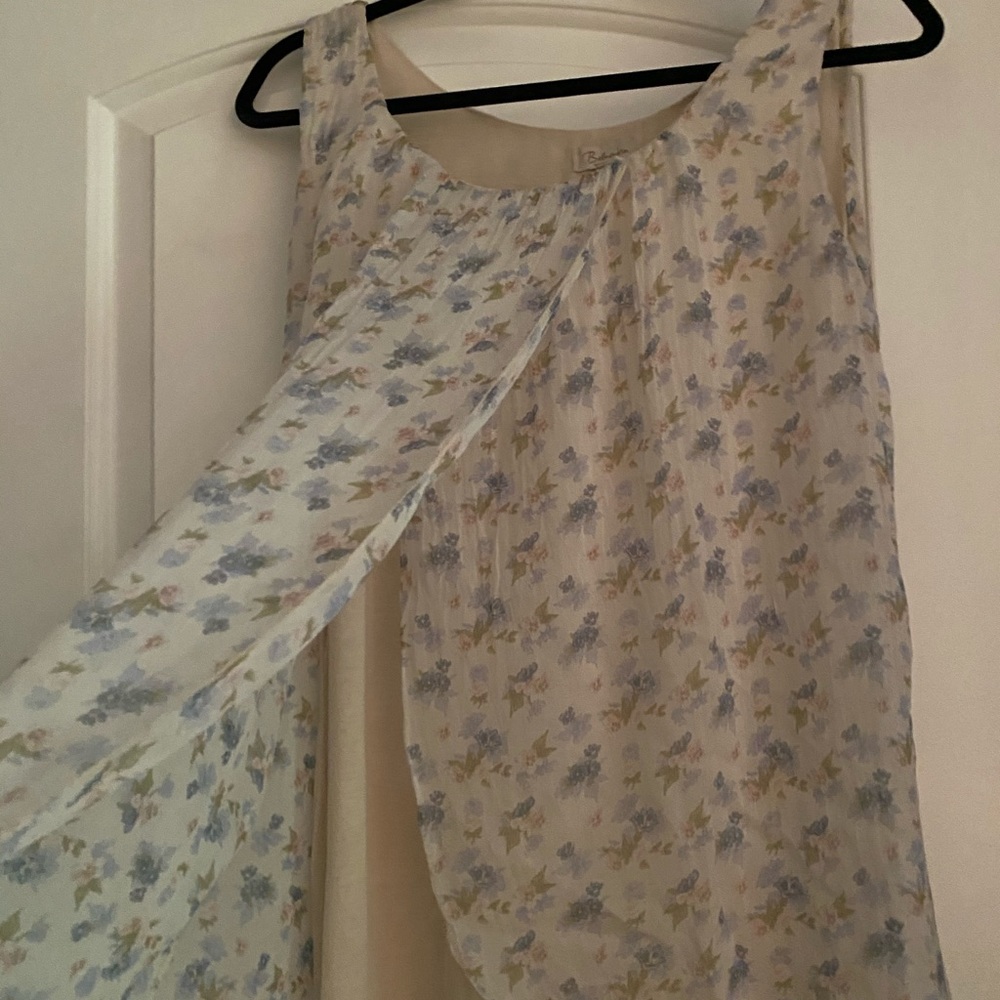 Bellambra Top Sleeveless Tan Silk Italy Size M